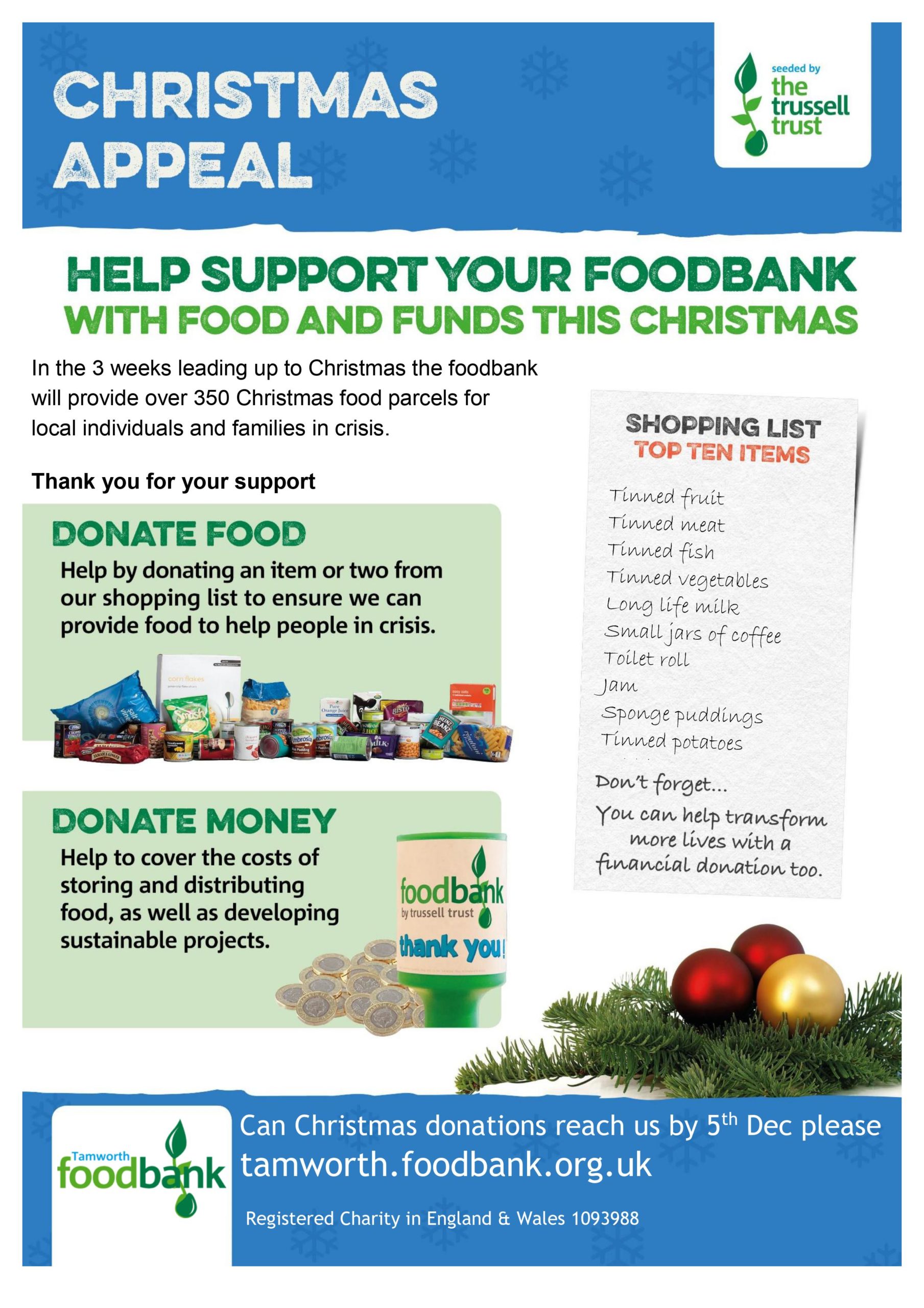 Christmas 2023 Tamworth Foodbank